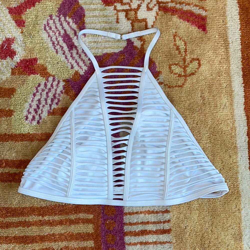 Victoria’s Secret Gray High Neck Bikini Top SZ M EUC